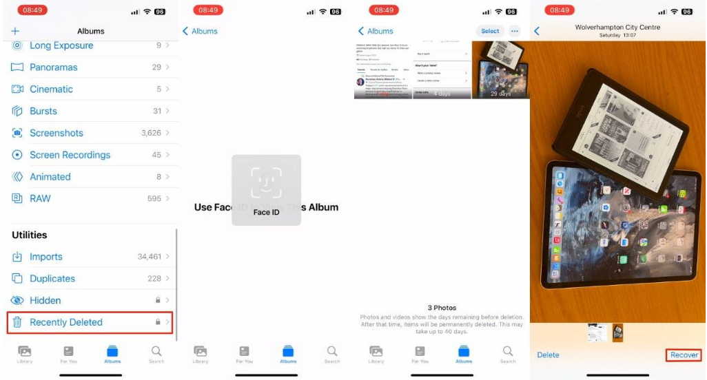 牙克石苹果14维修分享 iPhone14 上恢复已删除的照片 