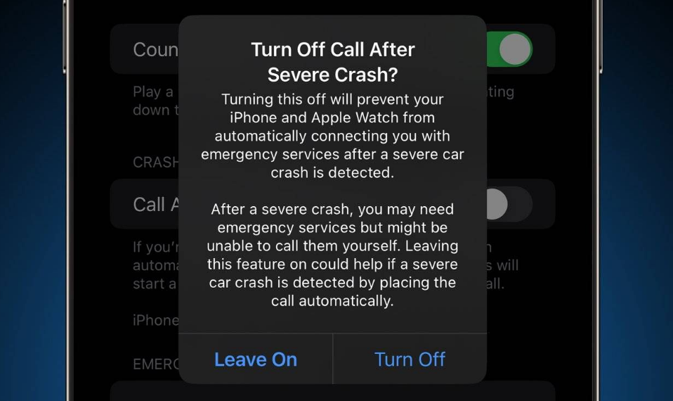 牙克石苹果14维修分享 iPhone 14 和 Apple Watch 上关闭崩溃检测 